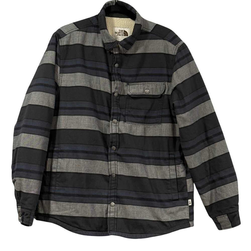 The North Face Campshire Sherpa Lined Plaid Flannel Shacket Jacket Mens Sz Large